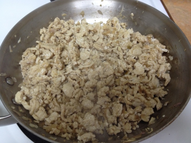 Chicken mixture with 2 tbs fish sauce and 2 tbs soy sauce added.