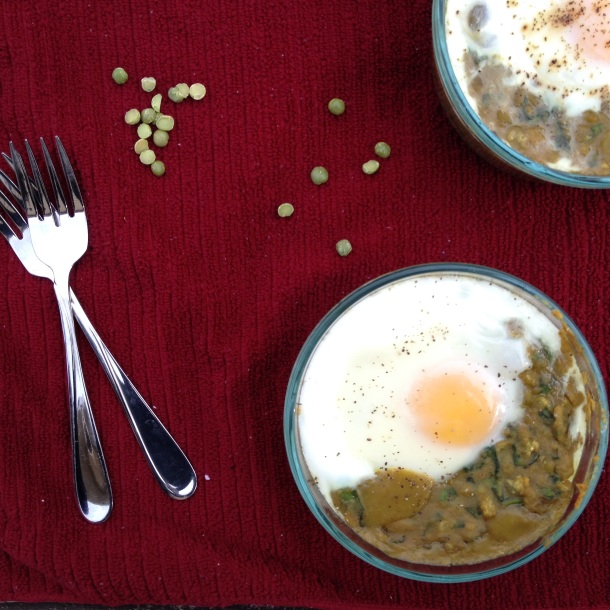 Curry Lentils with an Egg 1